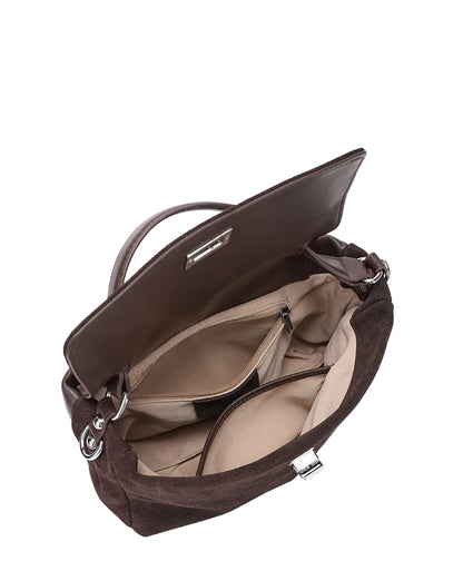 Leather Suede Crossbody Handbag