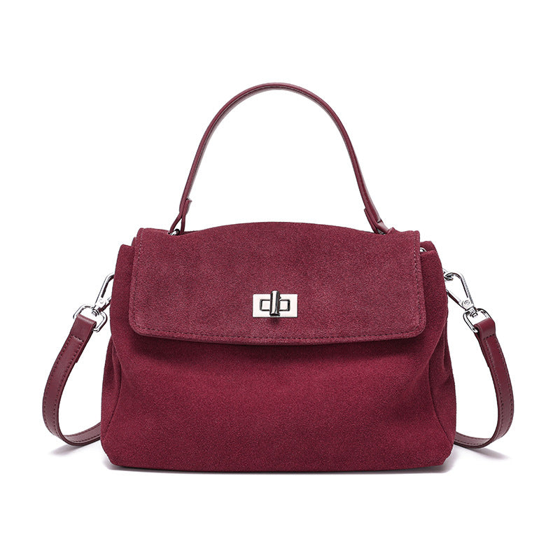 Leather Suede Crossbody Handbag