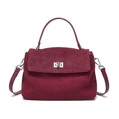 Leather Suede Crossbody Handbag