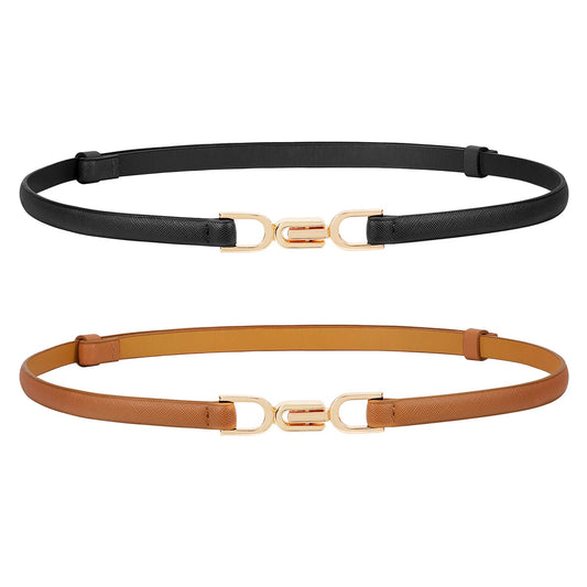 2-Pack Adjustable Leather Belt