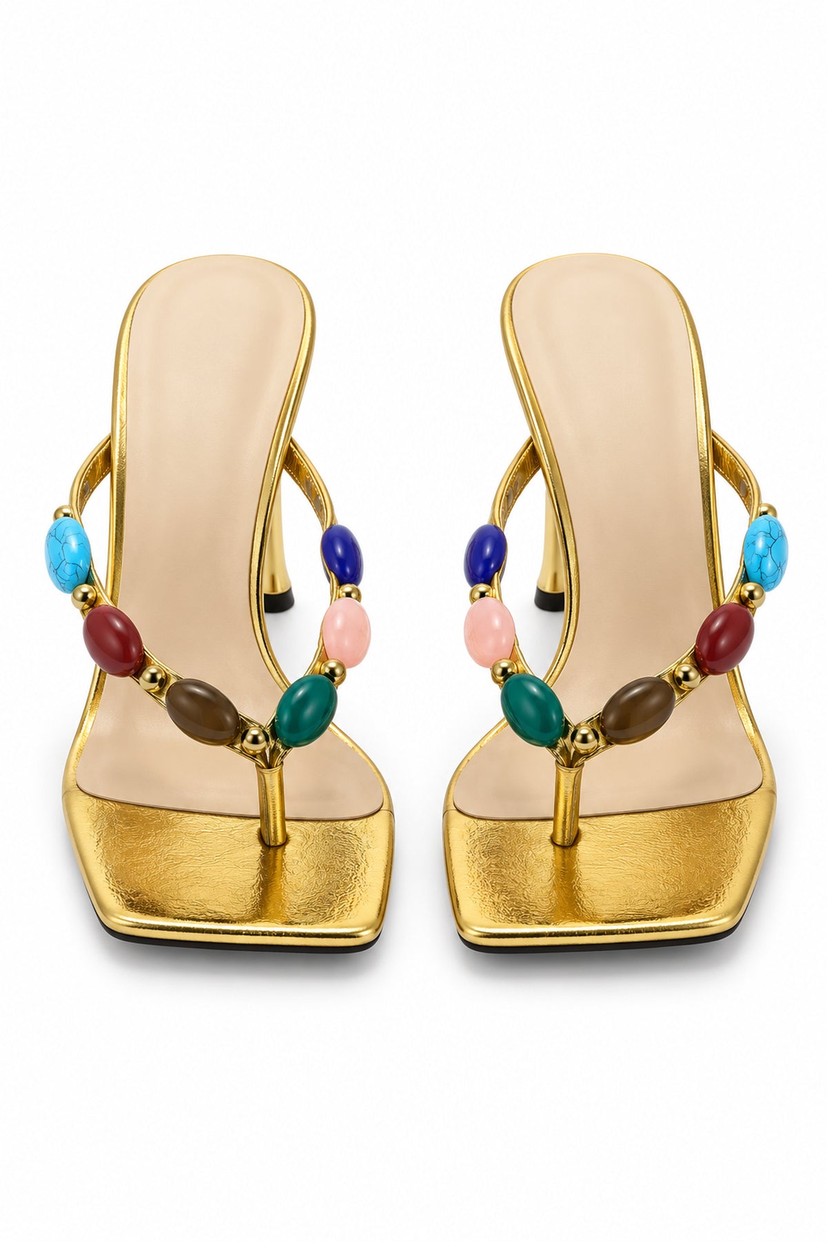 Square Toe Gemstone Sandals