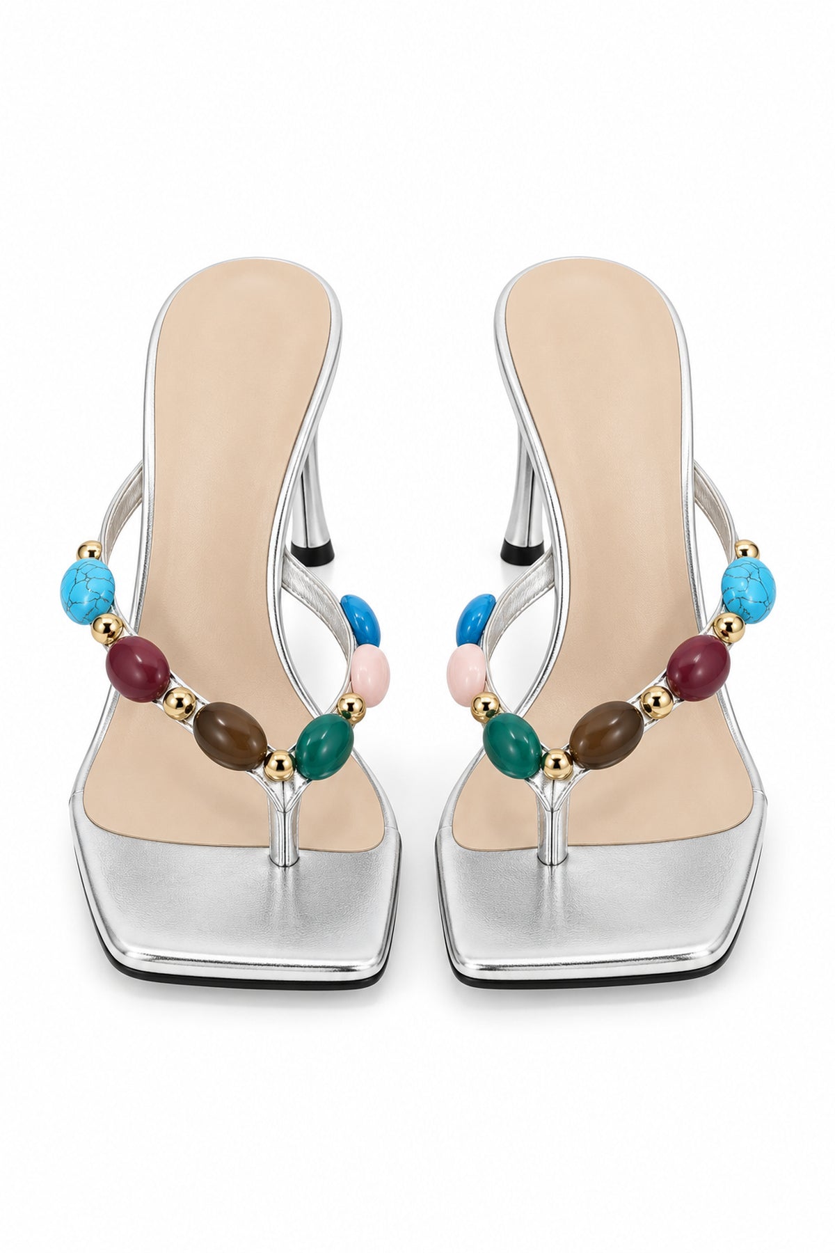 Square Toe Gemstone Sandals