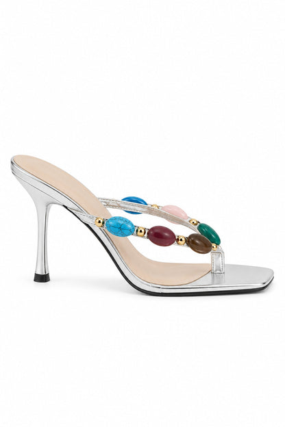 Square Toe Gemstone Sandals